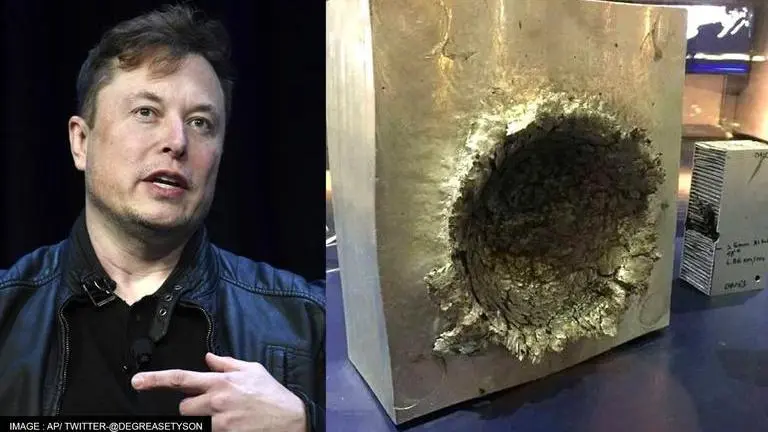 Astrophysicist shares picture of big aluminum block hit by space junk; Elon Musk reacts Neil DeGrease Tyson