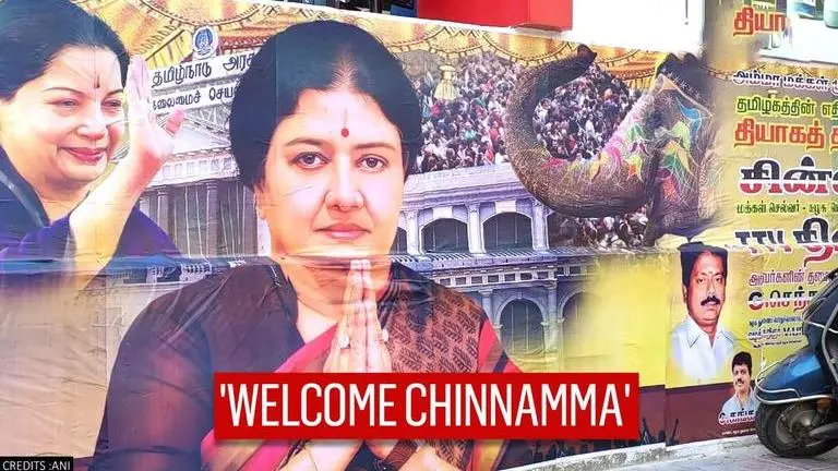 'Welcome Chinnamma' posters put up at Chennai's T Nagar ahead of Sasikala's return Tamil Nadu