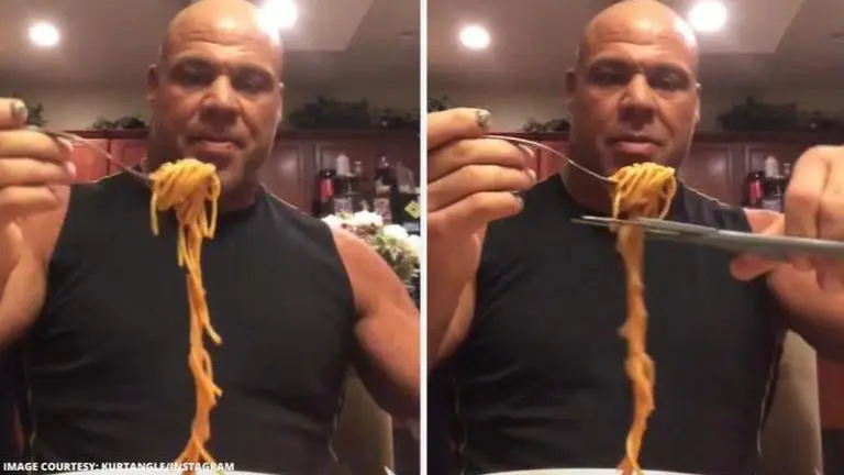 Kurt Angle hilariously argues with wife over spaghetti and Olympic gold medal: Watch Kurt Angle