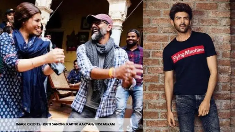 Kriti Sanon teaches 'Coca-Cola' steps to Laxman Utekar; Kartik Aaryan comments Kriti Sanon