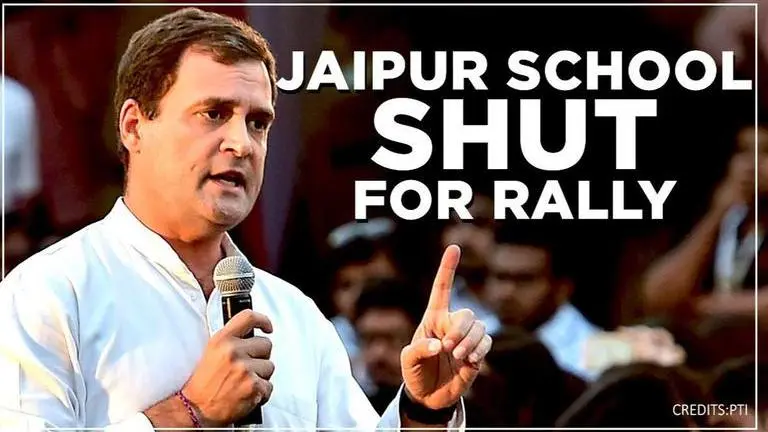 Jaipur school cancels all classes to attend Rahul Gandhi's 'Yuva Aakrosh' rally on Jan 28 Jaipur