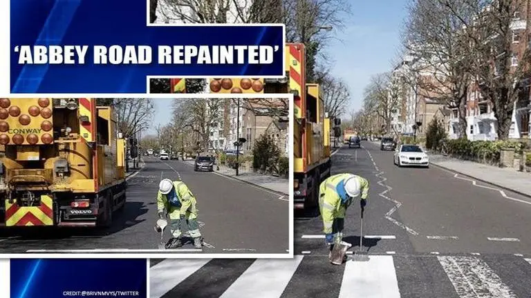 London's iconic Abbey Road repainted amid coronavirus lockdown