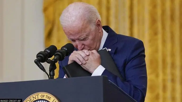 US Prez Biden bows head down during briefing on Kabul airport attack; picture goes viral US President