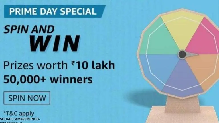Amazon Spin and Win Quiz answers - Get a chance to win exciting prizes Amazon Spin and Win