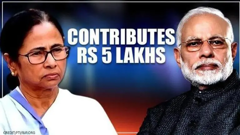 Coronavirus: West Bengal CM Mamata Banerjee contributes Rs 5 Lakh to PM-CARES Fund Mamata Banerjee