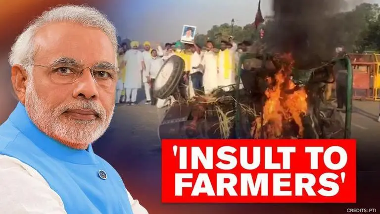 'Insult to farmers': PM Modi issues first response on Congress burning tractor in Delhi PM Modi