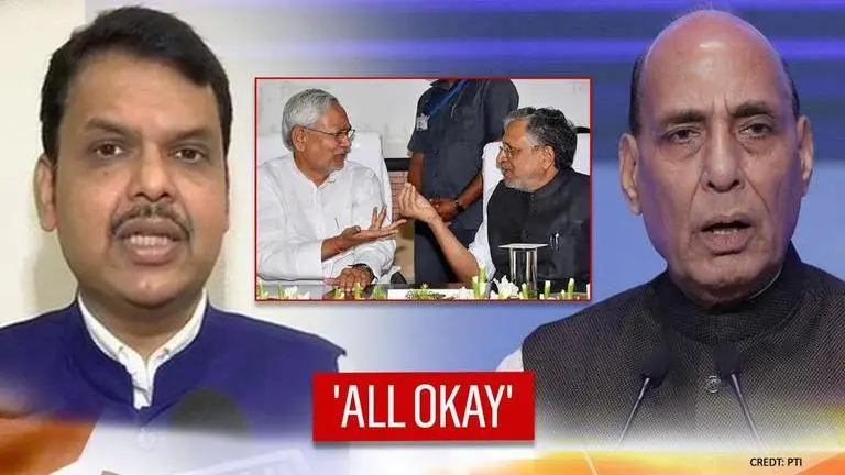 Fadnavis says 'all okay' as Raksha Mantri Rajnath Singh meets Nitish ahead of key NDA meet Fadnavis