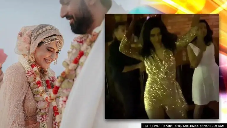Karishma Tanna grooves to Samantha's 'Oo Antava' at her wedding reception; Watch Karishma Tanna