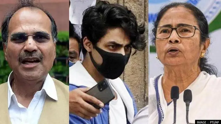 Congress says Mamata maintaining 'stoic silence' on Aryan Khan's arrest to please BJP Adhir Ranjan, Mamata Banerjee, Aryan Khan