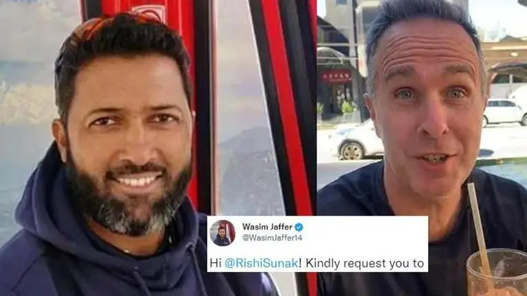 IND vs ENG: Wasim Jaffer sends request to UK PM Rishi Sunak over Vaughan 'jinxing' India Wasim Jaffer, Rishi Sunak, India vs England, T20 World Cup, Michael Vaughan, IND vs ENGl, T20 World Cup semifinal, Wasim Jaffer trolls Michael Vaughan