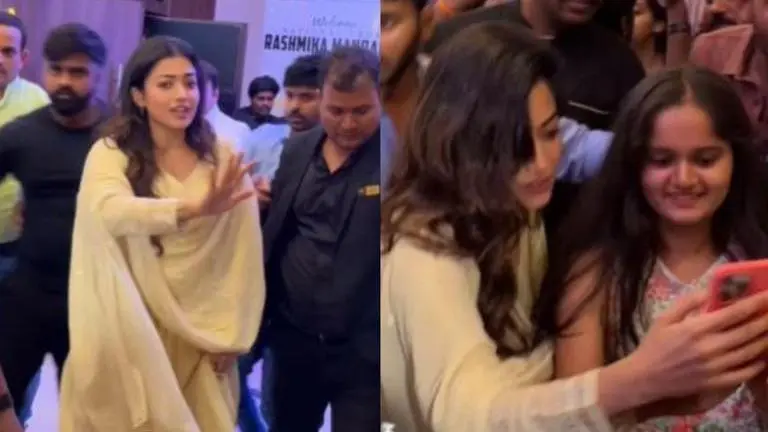 Rashmika Mandanna wins hearts after she does THIS at a crowded event Rashmika Mandanna