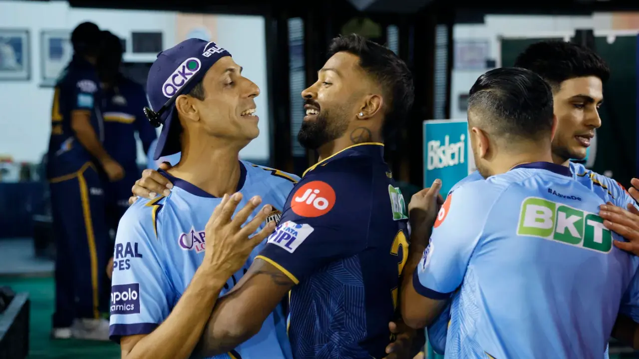 'Under Hardik bhai, this team had nothing but...': Shubman Gill reveals Ashish Nehra's legacy at GT Ashish Nehra and Hardik Pandya together at Gujarat Titans