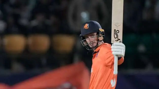 'World cup is uncertain': Cricket world left stunned as NED pull off massive upset against SA Netherlands' Scott Edwards celebrates after he scored a 53-ball half-century