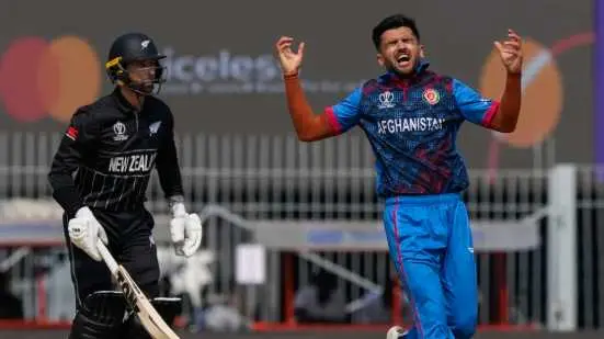 Afghanistan Pacer Fazalhaq Farooqi Fined For Showing Dissent At Umpire's Decision Fazalhaq Farooqi reacts during the match