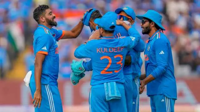 ODI World Cup: Will Rohit Sharma-led India Unleash Their Biggest Weapon Against England in Lucknow? Team India celebrate after a wicket against Bangladesh