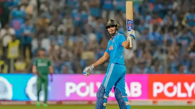 Shubman Gill ranks joint fastest in ODI runs, joins Sachin Tendulkar, Dravid in a remarkable feat Shubman Gill raises his bat after half century