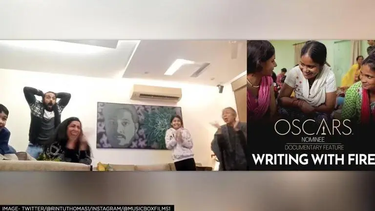 Writing with Fire: Makers scream 'unbelievable' while reacting to Oscar nomination; Watch Writing With Fire, Writing With Fire Oscar nomination, Writing With Fire directors celebrating, 94th Academy awards nominations