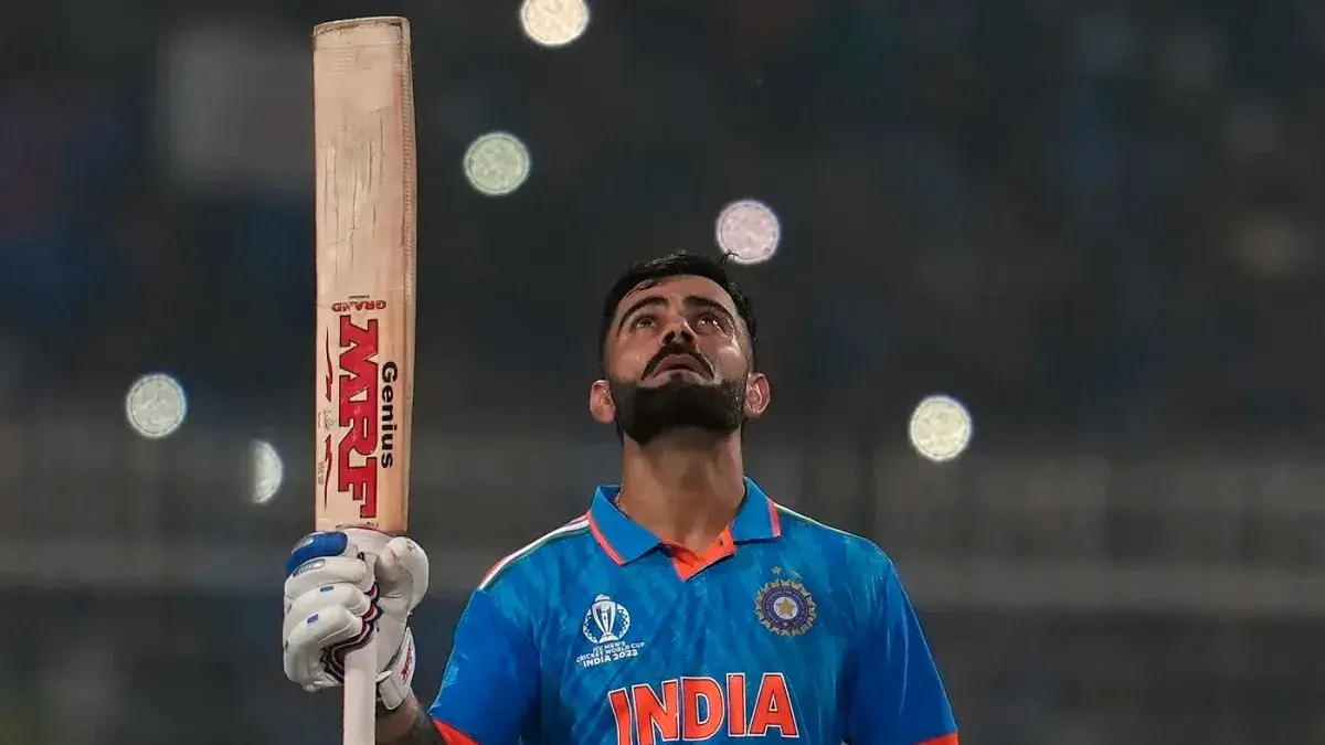 Virat Kohli brings up another World Cup hundred