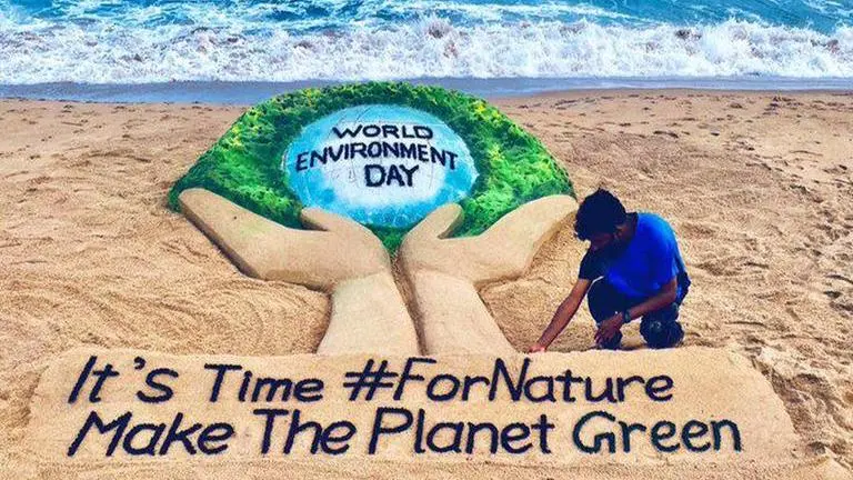 World Environment Day: Sudarsan Pattnaik raises awareness with sand art on Puri beach World Environment Day