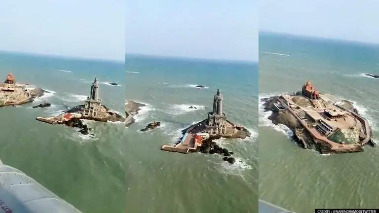 PM Modi shares bird's eye view of the Vivekananda Rock Memorial & Thiruvalluvar Statue PM Modi