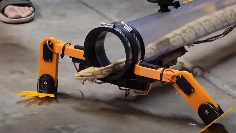 YouTuber gives 'snakes their legs back' with research and tech expertise in viral video Robotic Legs