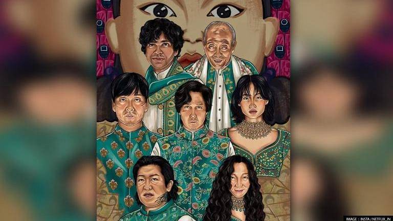 'Squid Game' characters get an artsy Indian makeover, sport sari and