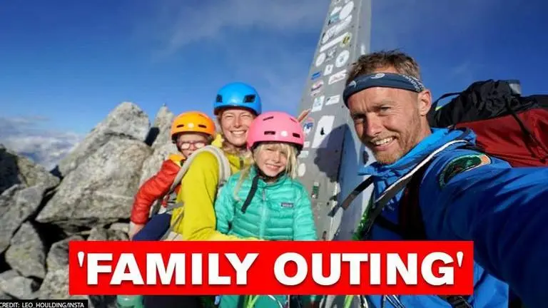 Adventurous parents take their children to climb nearly 11,000 feet mountain, see pics parents