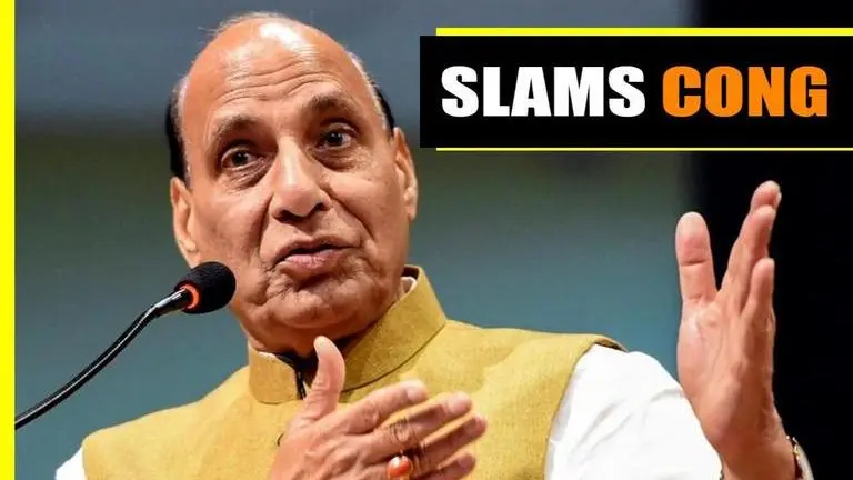 Rajnath Singh slams Congress over criticism of Rafale 'Shastra Puja' Rajnath Singh