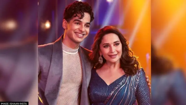 Ishaan Khatter poses 'arm in arm' with 'Queen of charm' Madhuri Dixit in his latest post Ishaan Khatter