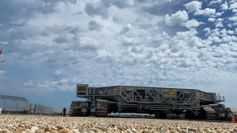 NASA's massive rocket-carrier crawls out to fetch SLS rocket in incredible timelapse video NASA