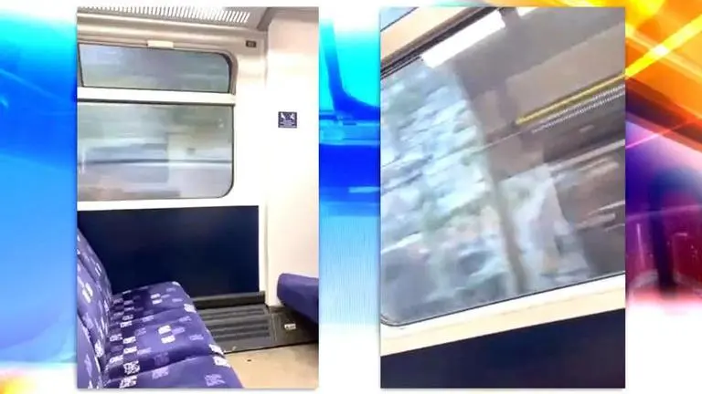 Train appears to be moving at different speeds at the same time, video baffles people Train