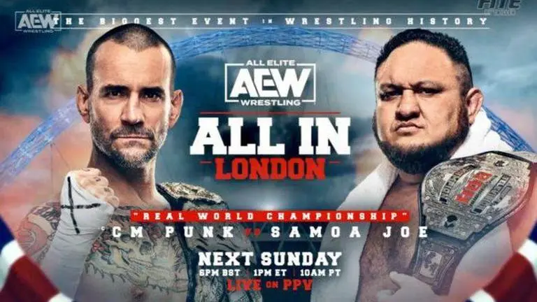 AEW All In 2023 live streaming: How to watch CM Punk vs Samoa Joe live in India, UK & USA? AEW All In 2023 live streaming