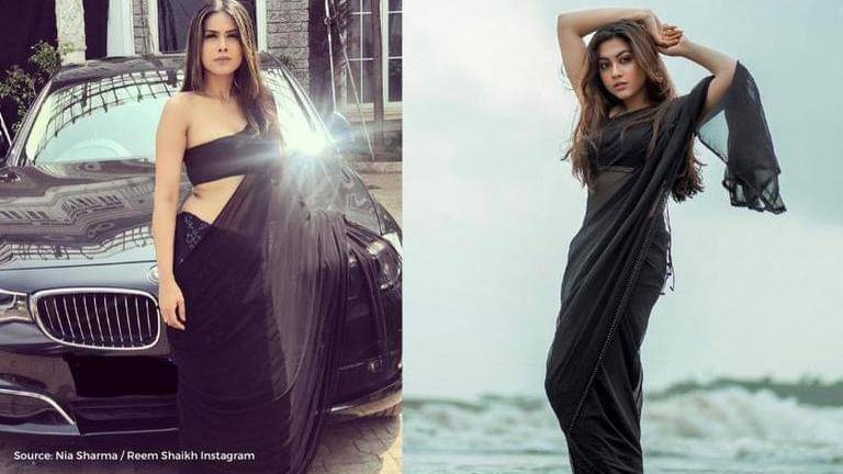 Nia Sharma and Reem Shaikh in black sarees; see pics- Republic World