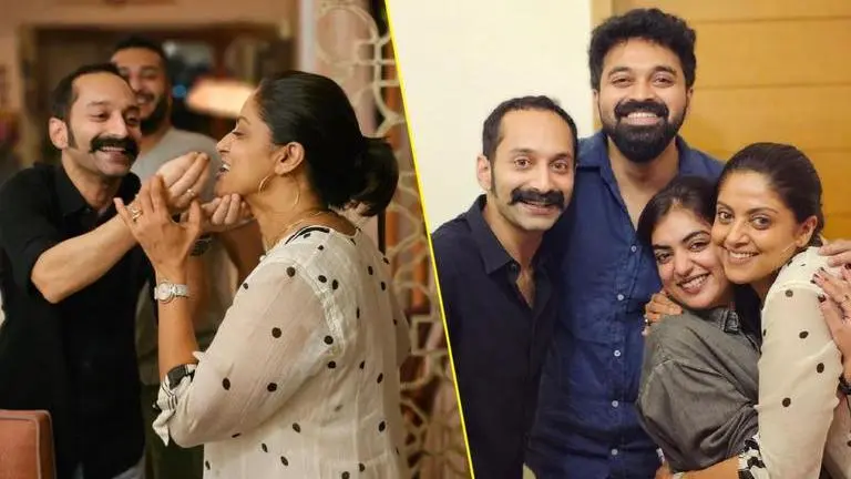 Fahadh Faasil rings in birthday with wife Nazriya Nazim, brother Farhaan | PHOTOS fahadh faasil