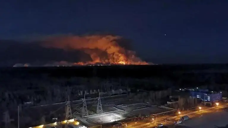 Ukraine says only small burning fires reamain in Chernobyl Nuclear Zone after rain Ukraine