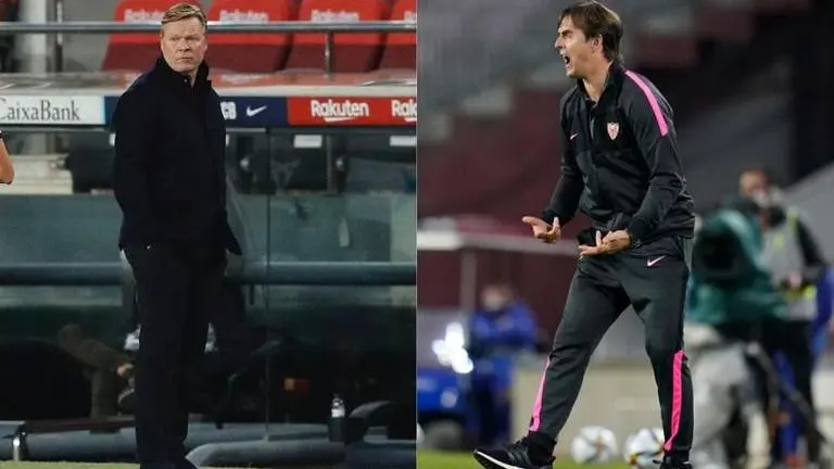 Ronald Koeman heard cursing Sevilla coach Lopetegui during Copa del Rey clash at Camp Nou Ronald Koeman