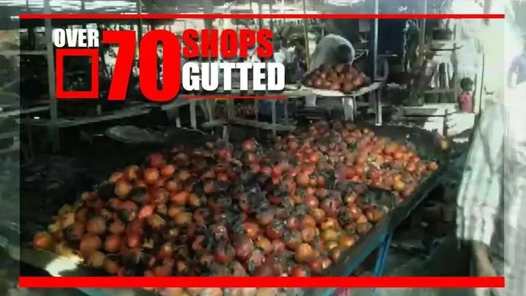 Odisha: More than 70 shops gutted due to a fire in Golbazar market Odisha