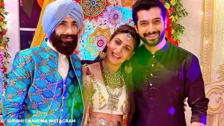 Surbhi Chandna, Sharad Malhotra, & Mohit Sehgal pose for a picture for Naagin 5 Surbhi Chandna