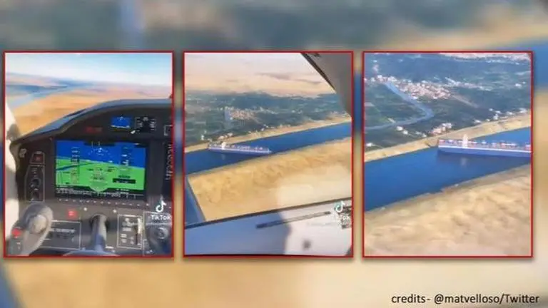 Microsoft Flight Simulator game depicts the Suez Canal crisis | Watch video (Image Credit: Matvelloso/Twitter)
