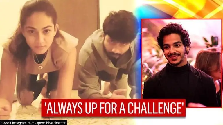 Shahid Kapoor, Mira Rajput nail 'center of gravity challenge'; Ishaan Khatter reacts Shahid Kapoor