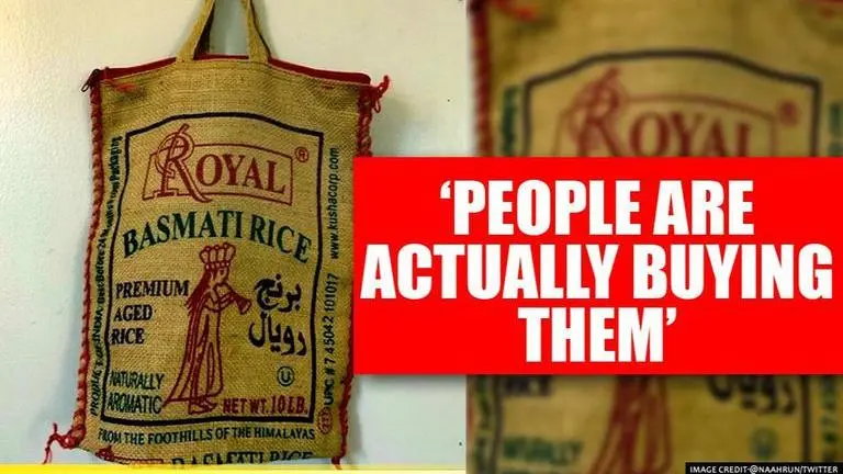 Basmati rice tote bags sell for $15 in US, netizens 'can’t believe this is real' Basmati rice tote bag
