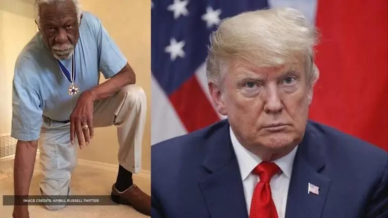 Bill Russell calls Donald Trump 'divisive' and 'coward' over kneeling remarks on Twitter Bill Russell