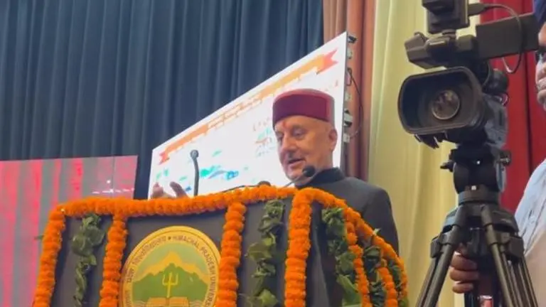 Anupam Kher gets emotional upon receiving Alumni of the Year award by JP Nadda; Watch Anupam Kher
