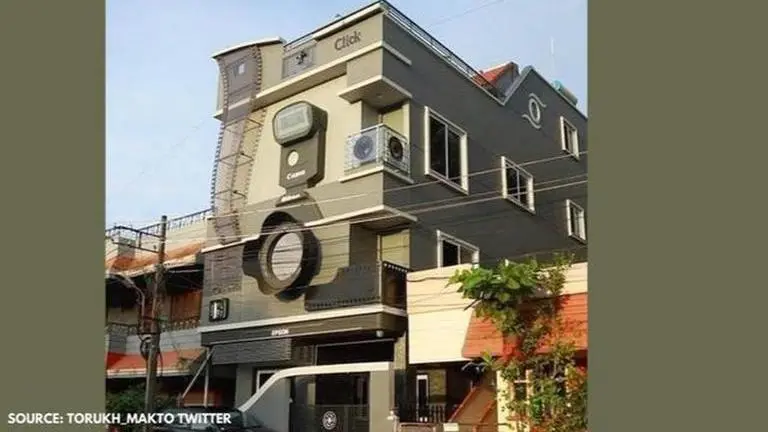 Karnataka man builds his dream house in the shape of a camera for his love for photography viral