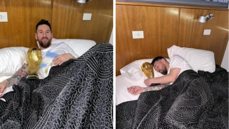 Lionel Messi's romance with World Cup trophy continues as he puts up another post; See pic Lionel Messi