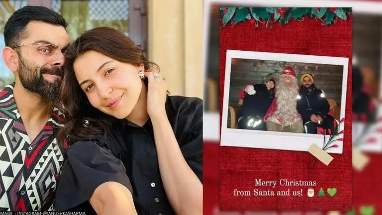 Anushka Sharma, Virat Kohli wish everyone Merry Christmas with an adorable pic with Santa Anushka Sharma