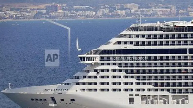 Cruise ship passengers wait for Portugal inspection Cruise ship passengers wait for Portugal inspection