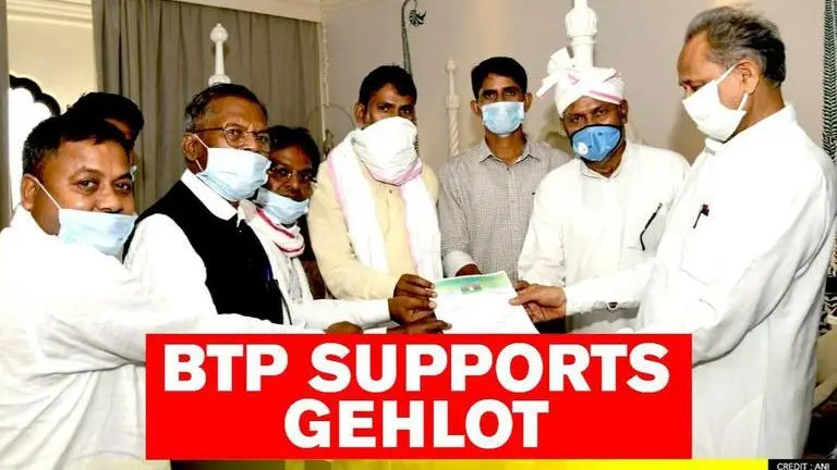 BTP formally extends support to CM Ashok Gehlot; Congress claims support of 109 MLAs Rajasthan