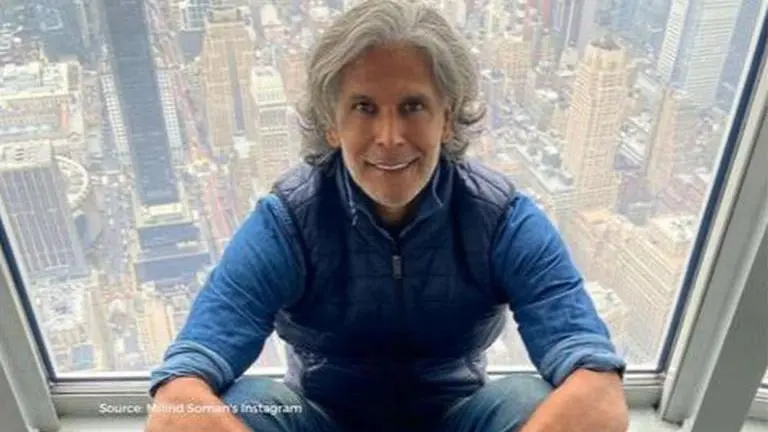 Milind Soman mimics sea birds by the beach yet again in a rib-tickling Instagram Reel Milind Soman