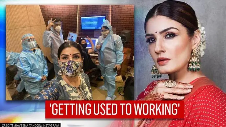 Raveena Tandon compares dubbing theatre to 'operation theatre' while shooting amid COVID Raveena Tandon compares dubbing theatre with 'operation theatre' while shooting amid COVID